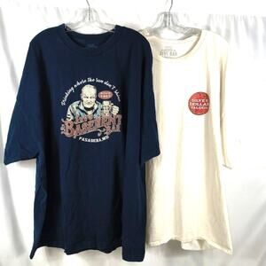 Lot of 2 Dive Bar T-Shirt Club 4XL Irv's Basement Silver Dollar Saloon